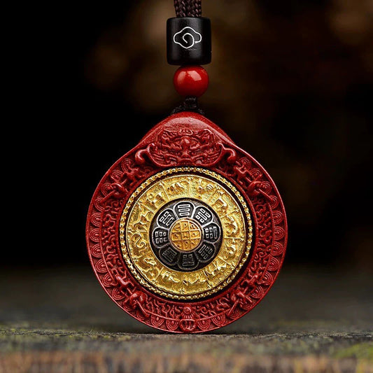 Taiji/Bagua(Eight Trigrams) - Pendant/Necklace - Spinning Cinnabar Pendant