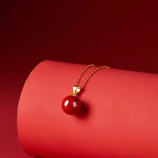 Qifu - Pendant From Putuo Mountain - Hold Your Fortune - Cinnabar