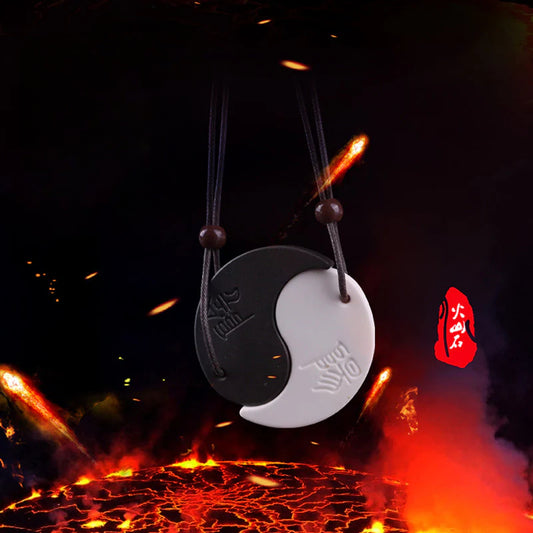 Taiji/Yin-Yang - Pendant/Necklace - Natural volcanic anion energy stone