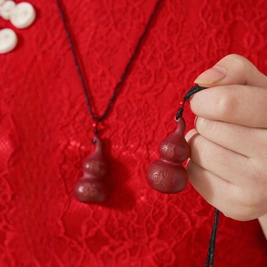 ShengXiao(Chinese 12 Zodiacs) - Charms/Pendant- Red Cinnabar Zodiacs Guardian in Hulu Shape