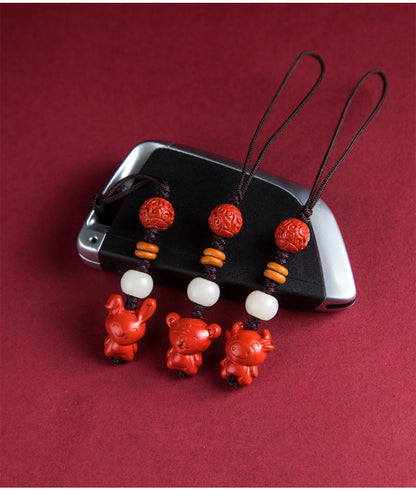 ShengXiao(Chinese 12 Zodiacs) - Charms Keychain- Cinnabar Cute Zodiacs Guardian