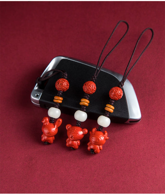 ShengXiao(Chinese 12 Zodiacs) - Charms Keychain- Cinnabar Cute Zodiacs Guardian