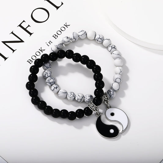 Taiji-Yinyang - Couple Bracelets - Balance of the Universe and Love - Metal