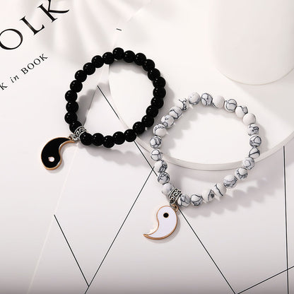 Taiji-Yinyang - Couple Bracelets - Balance of the Universe and Love - Metal
