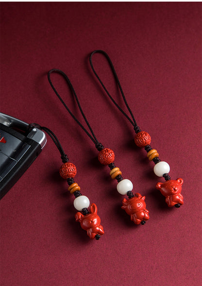 ShengXiao(Chinese 12 Zodiacs) - Charms Keychain- Cinnabar Cute Zodiacs Guardian