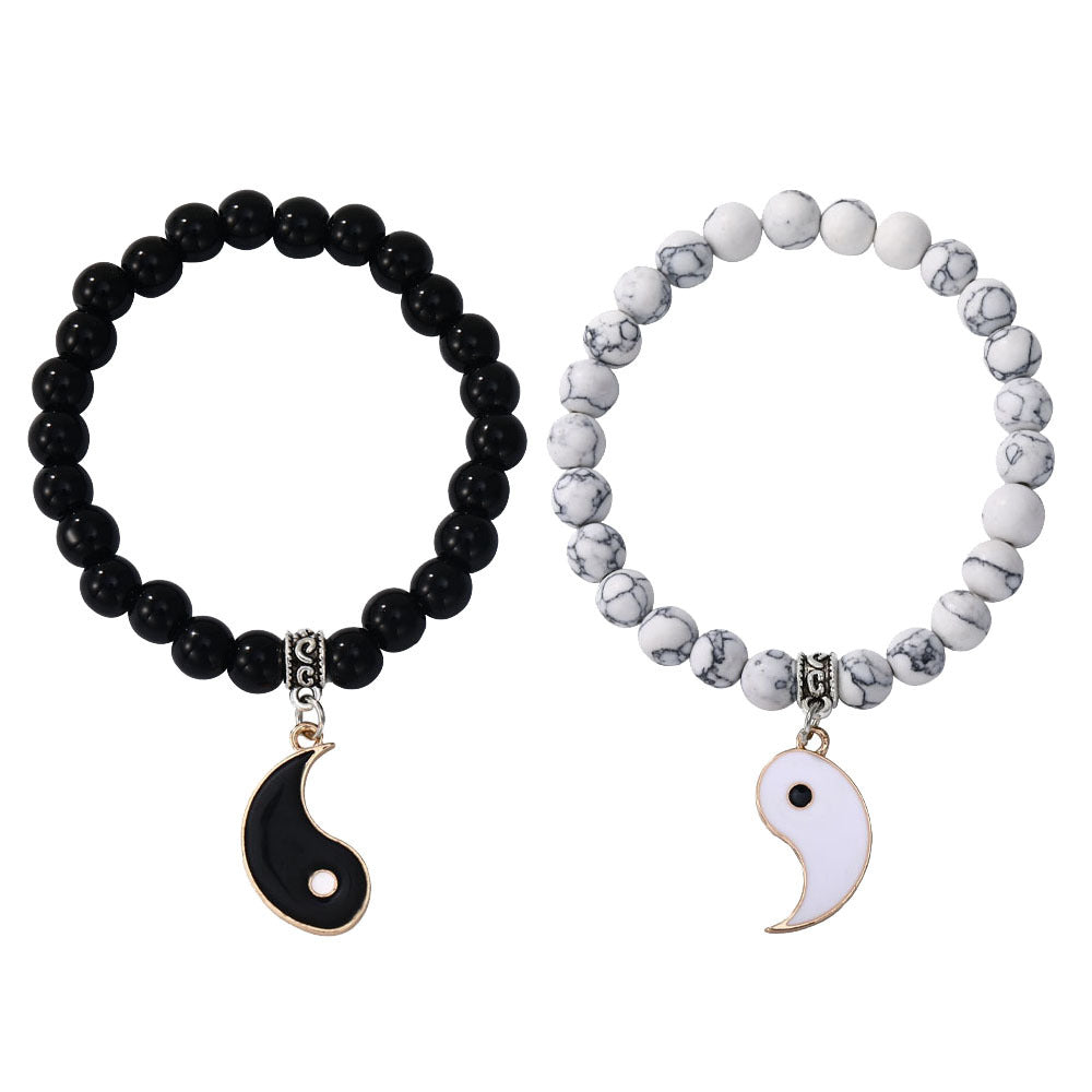 Taiji-Yinyang - Couple Bracelets - Balance of the Universe and Love - Metal