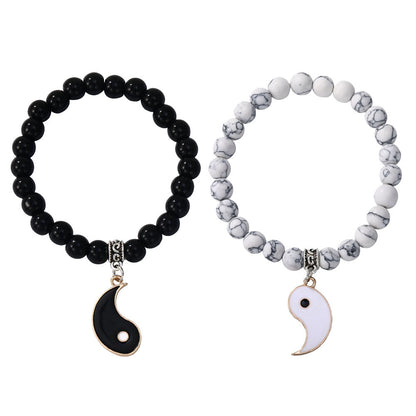 Taiji-Yinyang - Couple Bracelets - Balance of the Universe and Love - Metal