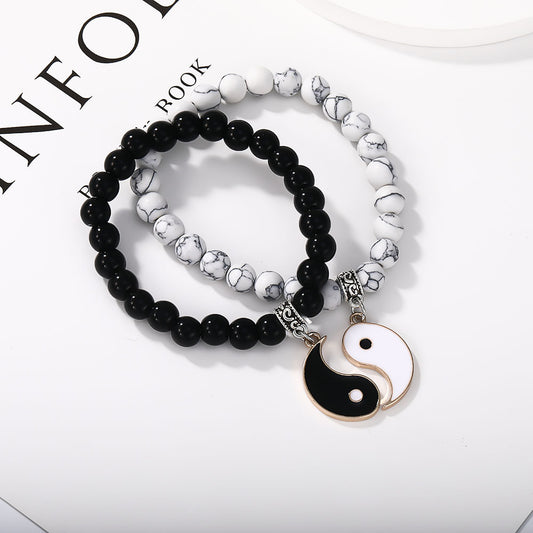 Taiji-Yinyang - Couple Bracelets - Balance of the Universe and Love - Metal