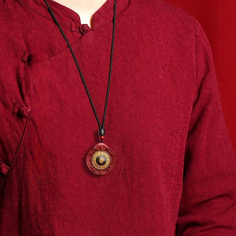 Taiji/Bagua(Eight Trigrams) - Pendant/Necklace - Spinning Cinnabar Pendant