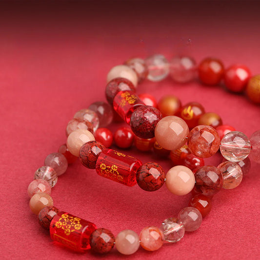 Wuxing(Five Elements) Bracelet  - Single and Double elements - God of Wealth - Agate